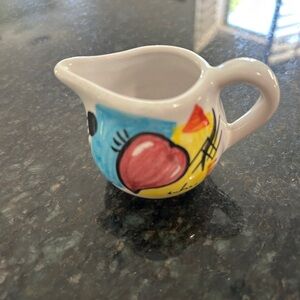 Vintage Deruta Italy small creamer pitcher signed